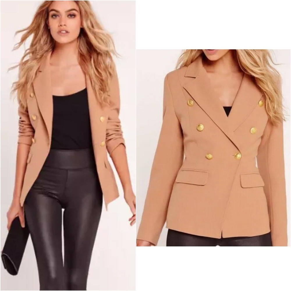 Missguided Double Breasted Military Blazer Jacket - Picture 3 of 12